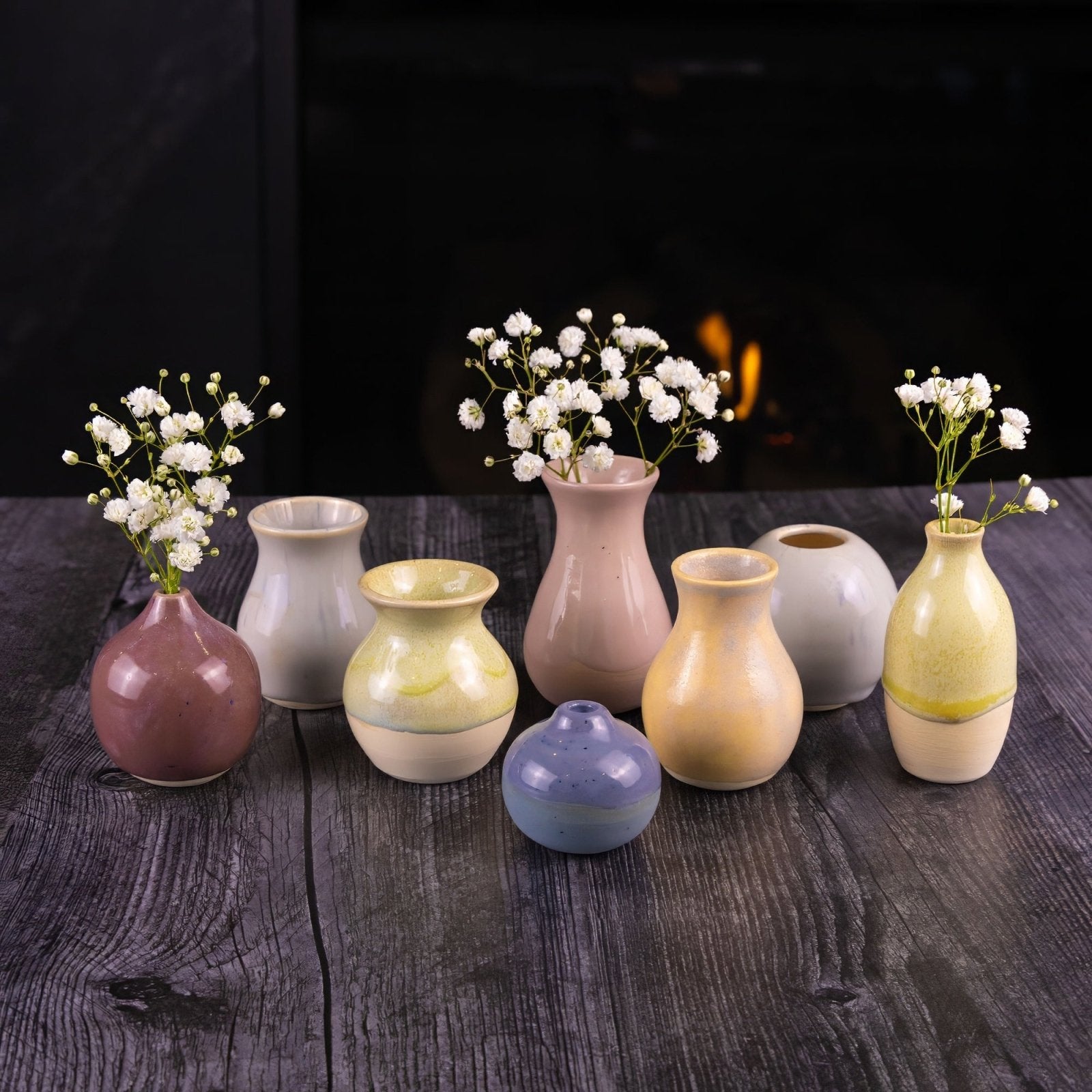Miniature Tiny Stoneware Bud Vase - Small Ceramic Pot #574 for Succulents, Herbs & Floral Arrangements | Perfect for Home Decor, Wedding Centerpieces & DIY Crafts