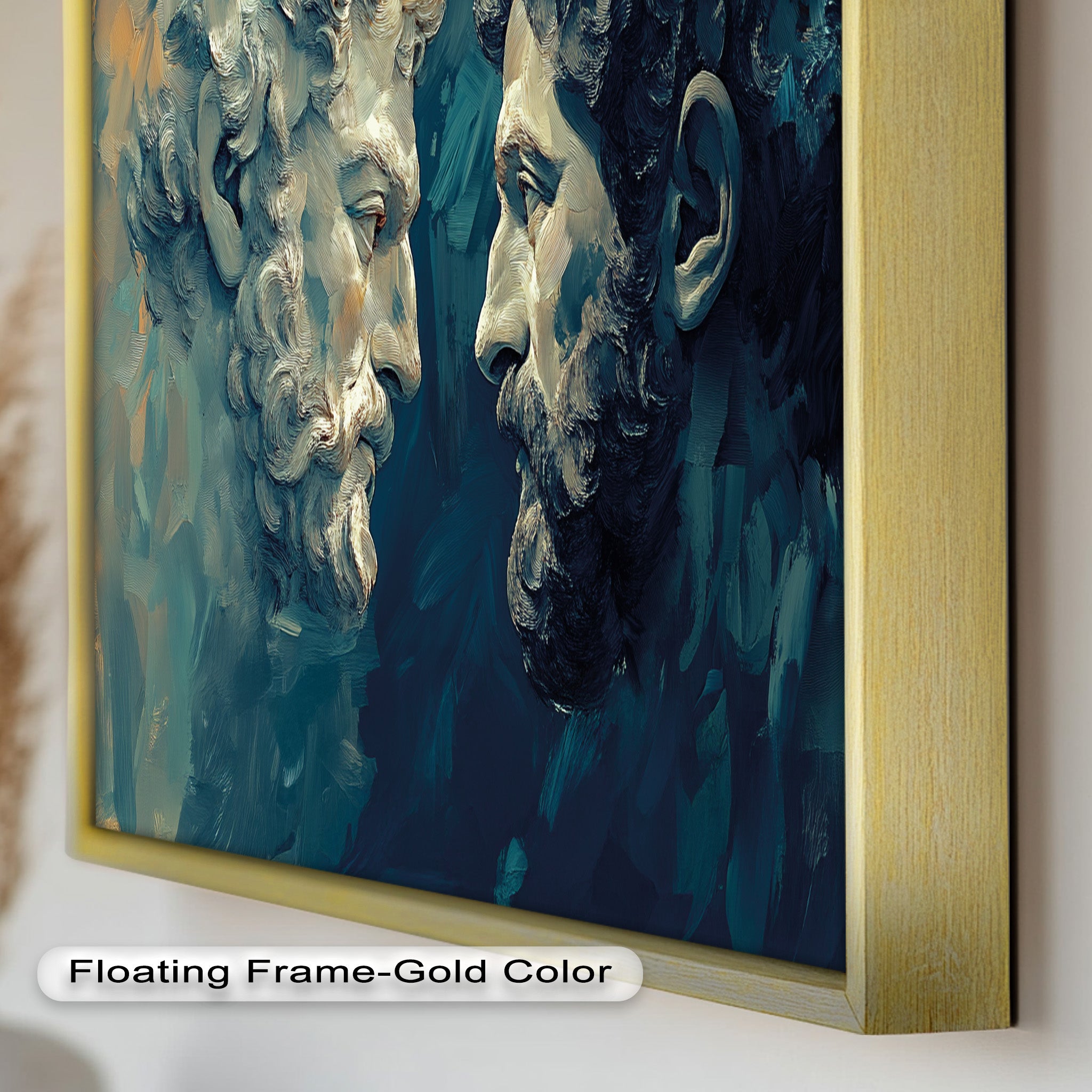Clash of Titans Greek Mythology Oil Painting Wall Art - Ancient Gods Battle Scene Canvas Print for Living Room, Bedroom & Office Decor