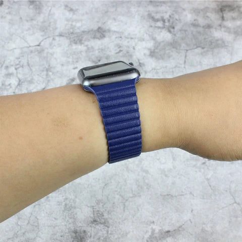 Premium Genuine Leather Loop Bands for Apple Watch - Adjustable & Comfortable Strap for Workout, Running & Everyday Wear