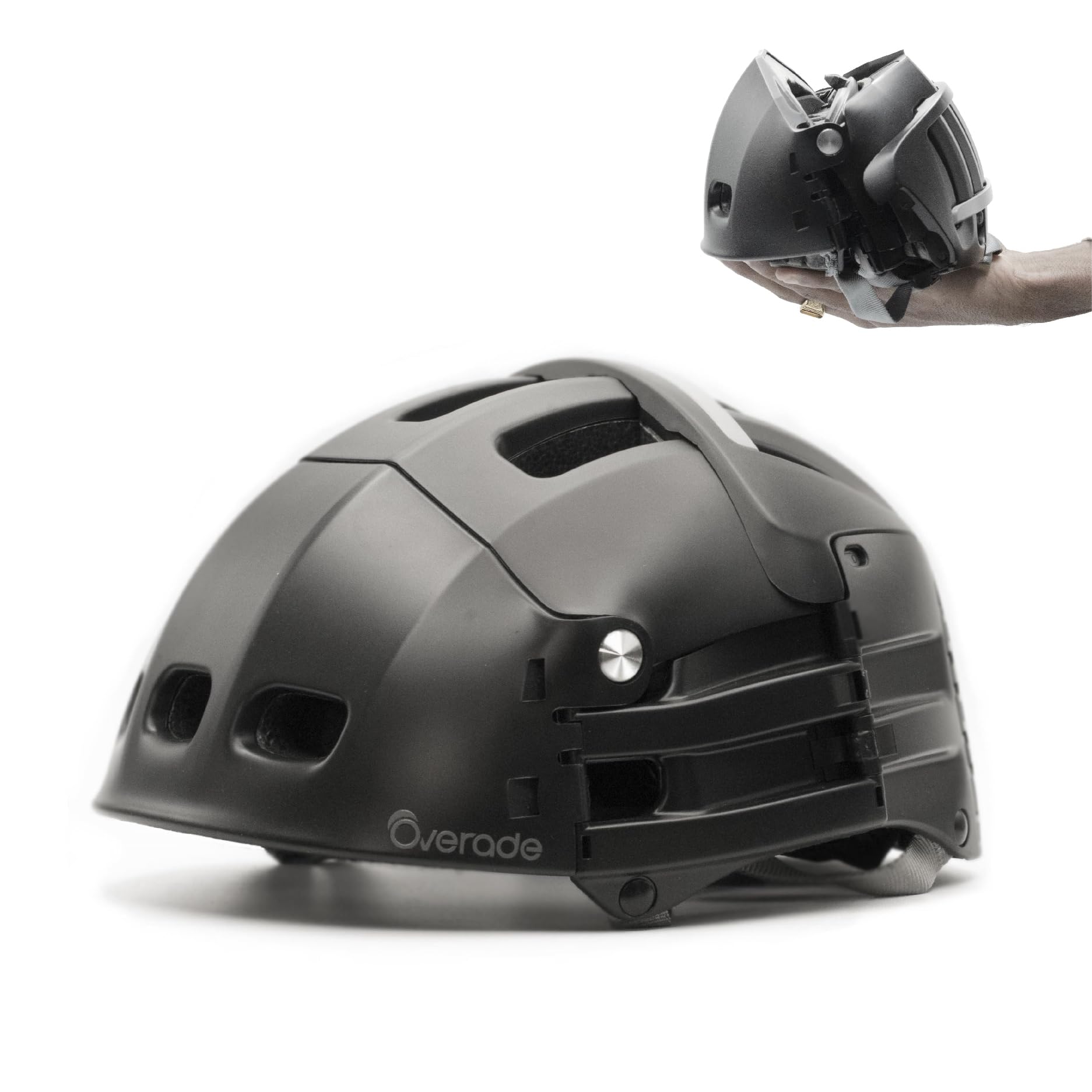 Foldable Bike Helmet Plixi by Overade - CE EN1078 Certified for Cycling, Scooters & Roller Skating - Compact Design, 3x Smaller When Folded - 2 Sizes Available - Perfect for Commuting & Urban Travel