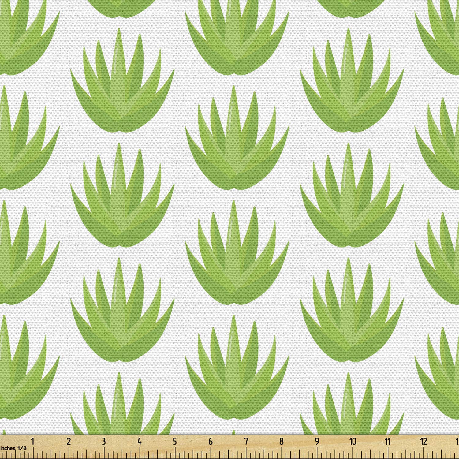 Ambesonne Agave Fabric by The Yard - Cactus Exotic Plant Digital Print Upholstery Fabric for Sofa, Curtains & Home Decor - 10 Yards White & Lime Green - Perfect for Bohemian & Desert Themed Interiors