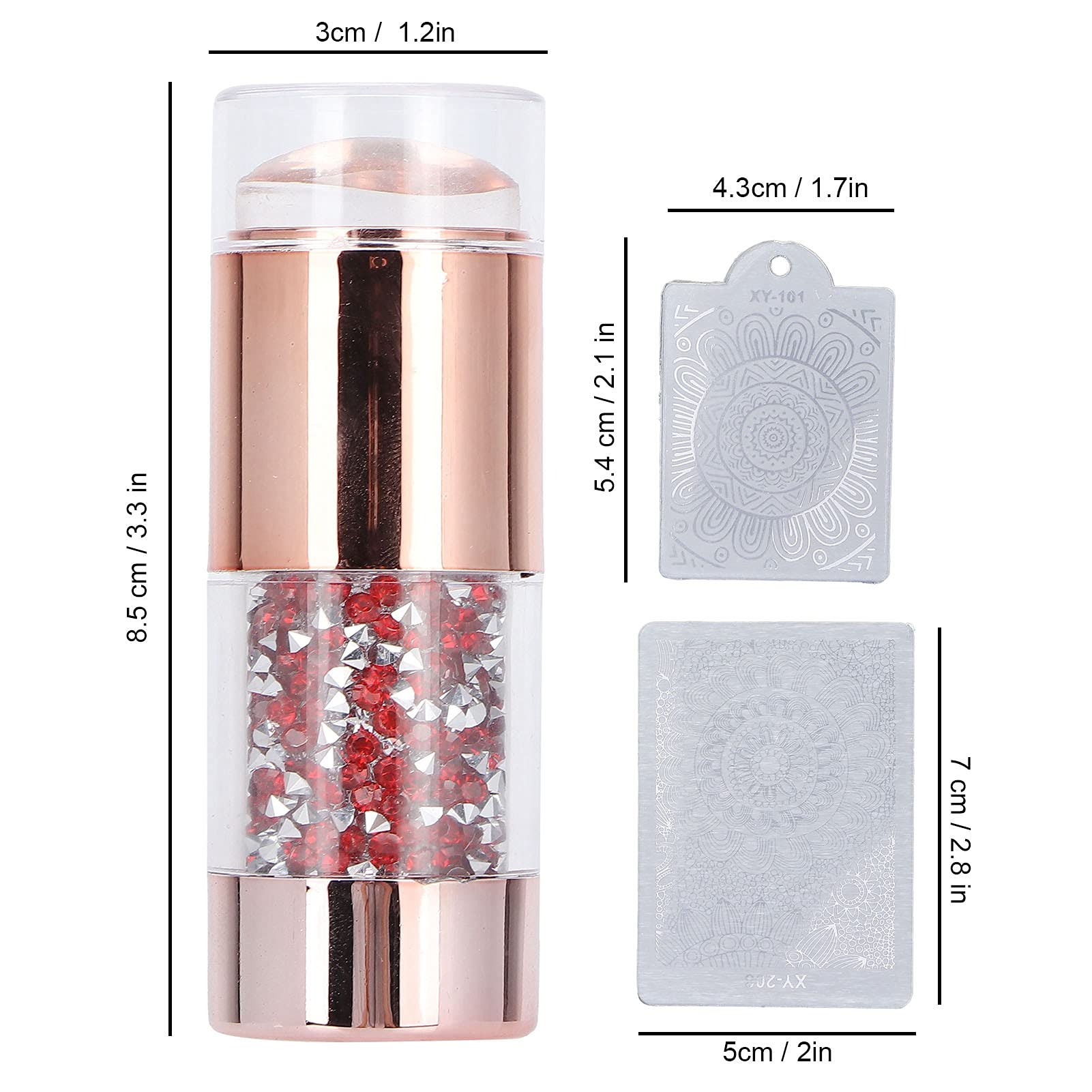 Double Head Nail Art Stamper Kit with Silicone Heads & Stamping Plates - Professional Nail Stamping Tools for Salon & Home Manicure - Perfect for DIY Nail Designs, French Tips & Creative Nail Art
