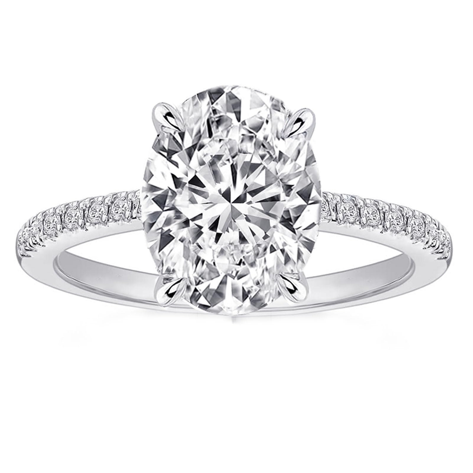 1.5/5.5CT Oval Cut Simulated Diamond Engagement Ring for Women - 925 Sterling Silver 18K White/Yellow Gold Plated Promise Wedding Band - Perfect for Proposals, Anniversaries & Special Occasions