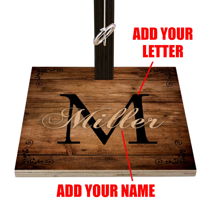 Customizable Large Tabletop Ring Toss Game with Name & Letter Monogram - Fun Indoor/Outdoor Party Game for Adults & Kids, Perfect for Birthday Parties, BBQs, and Family Gatherings