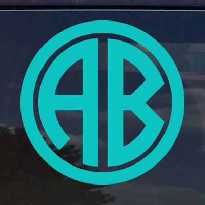 Custom Circle Letter Initials Monogram Sticker - Personalized Decals for Tumbler Cups, Laptops, Vehicles - Fits Yeti, RTIC & More - 14 Vibrant Colors (2 Inch) - Perfect for DIY Crafts, Water Bottles & Gift Personalization