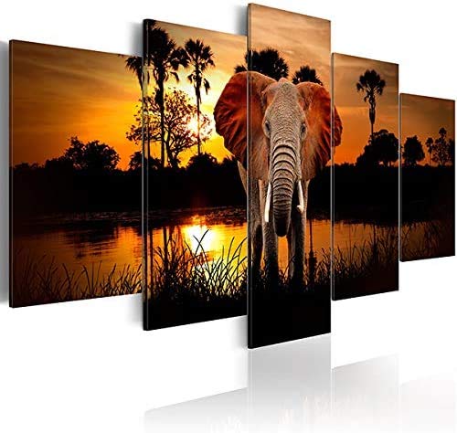 Inzlove Elephant Wall Art - Stunning Animal Canvas Prints & Paintings for Home & Office Decor | Perfect for Living Room, Bedroom, Nursery