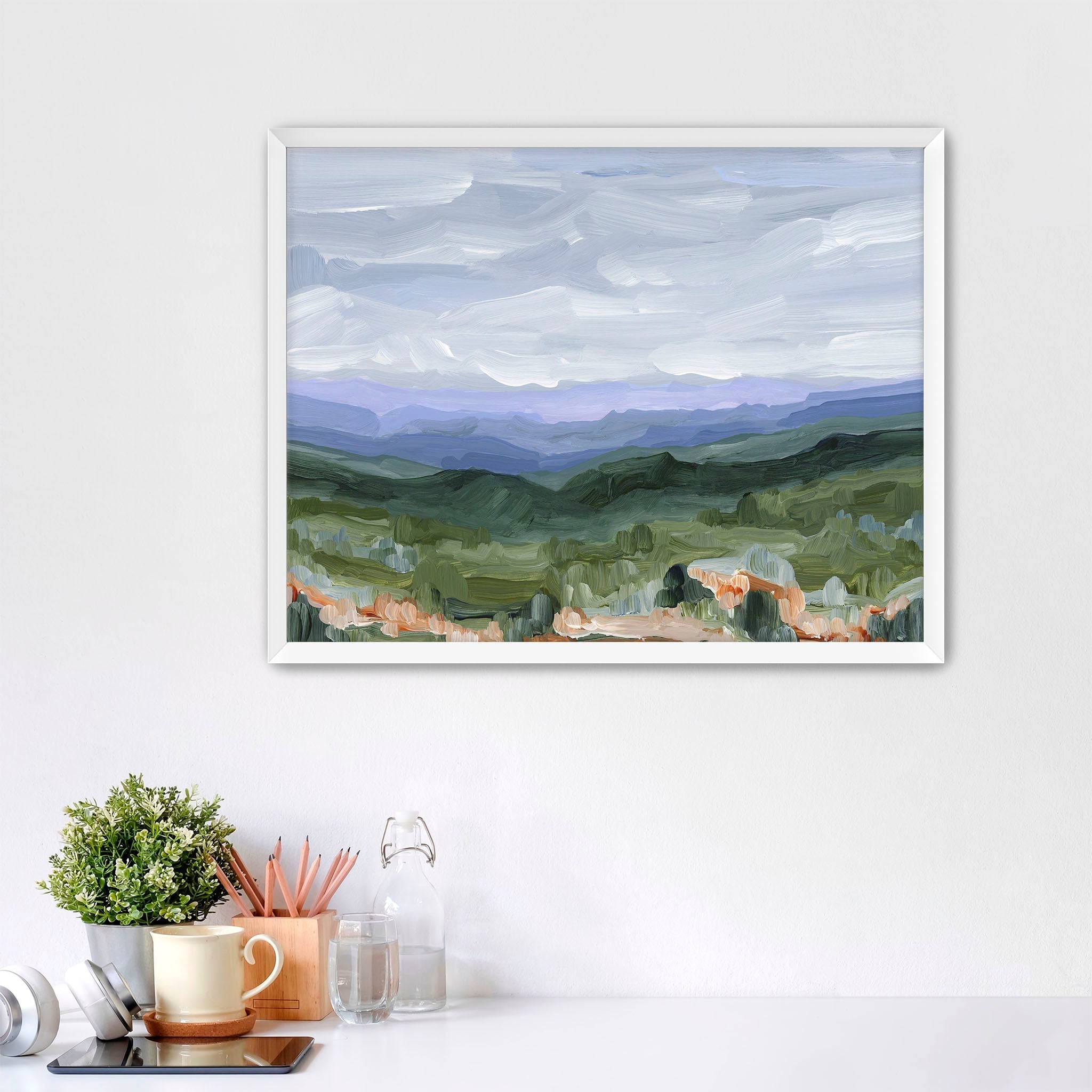 Blue Ridge Mountain Landscape Art Print - Stunning Wall Decor for Living Room, Bedroom & Office - Premium Canvas Painting for Home & Office Decor