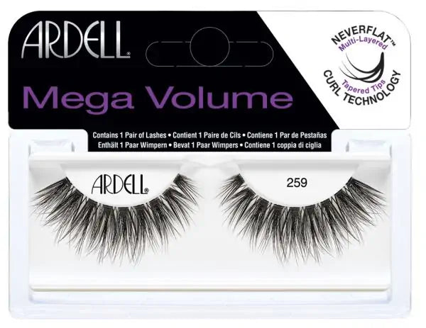 Ardell Mega Volume 259 False Eyelashes - Natural Looking Strip Lashes for Dramatic Eye Makeup | Perfect for Parties, Weddings & Special Occasions