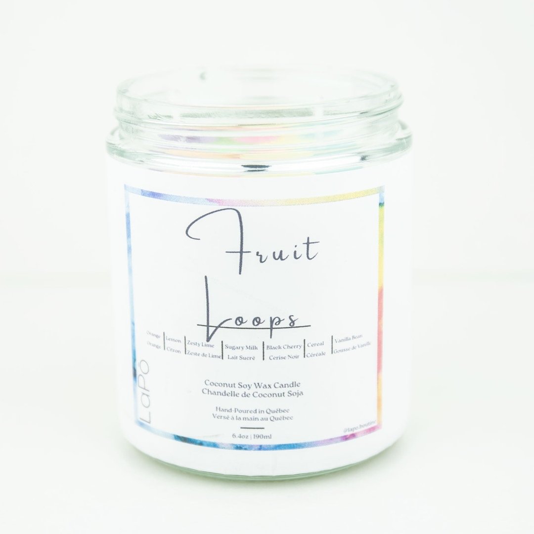 Fruit Loops Scented Candle - Handmade Aromatherapy Soy Wax Candle for Home, Relaxation & Gifts - Perfect for Bedroom, Bathroom & Living Room