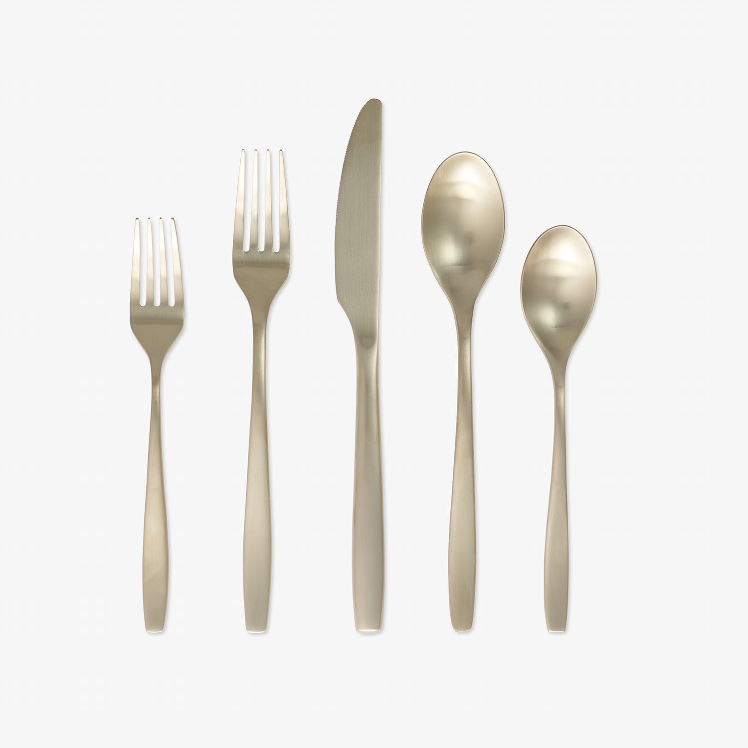 Averie Champagne Satin 20-Piece Flatware Set - Elegant Stainless Steel Cutlery for Fine Dining, Wedding Gifts & Formal Dinner Parties