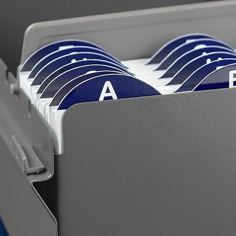 Acrimet A-Z Index Card Guides for Business Card File Holder - White Cards with Blue Tabs | Perfect for Office Organization, Filing Systems & Small Business Card Storage