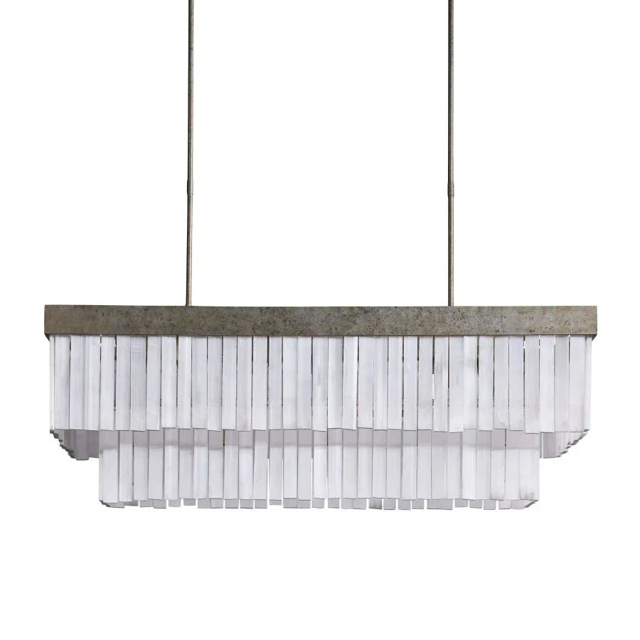 Eden Rectangular Chandelier - Modern Crystal Ceiling Light Fixture for Dining Room, Living Room & Bedroom | Elegant Home Decor Lighting