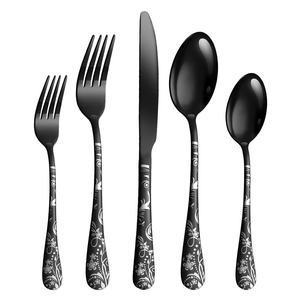 Premium 12-Piece Stainless Steel Flatware Set - Modern Mirror-Polished Silverware with Knife, Fork, Spoon & Teaspoon - Dishwasher Safe Cutlery for Family Dining (60 PCS) - Perfect for Dinner Parties, Restaurants & Everyday Use