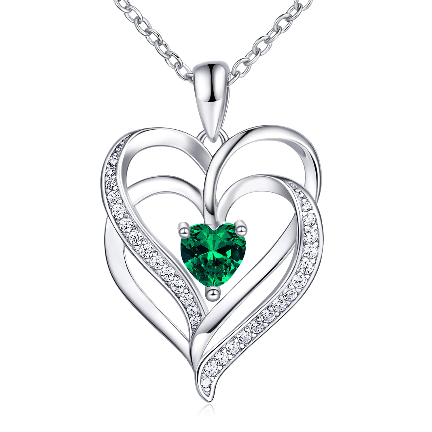 925 Sterling Silver Rosie Olive Birthstone Necklace for Women - Personalized Heart Pendant Jewelry for Mom, Grandma, Sister & Best Friends | Perfect Graduation, Anniversary & Birthday Gift for Her | Elegant Everyday Wear & Special Occasion Jewelry