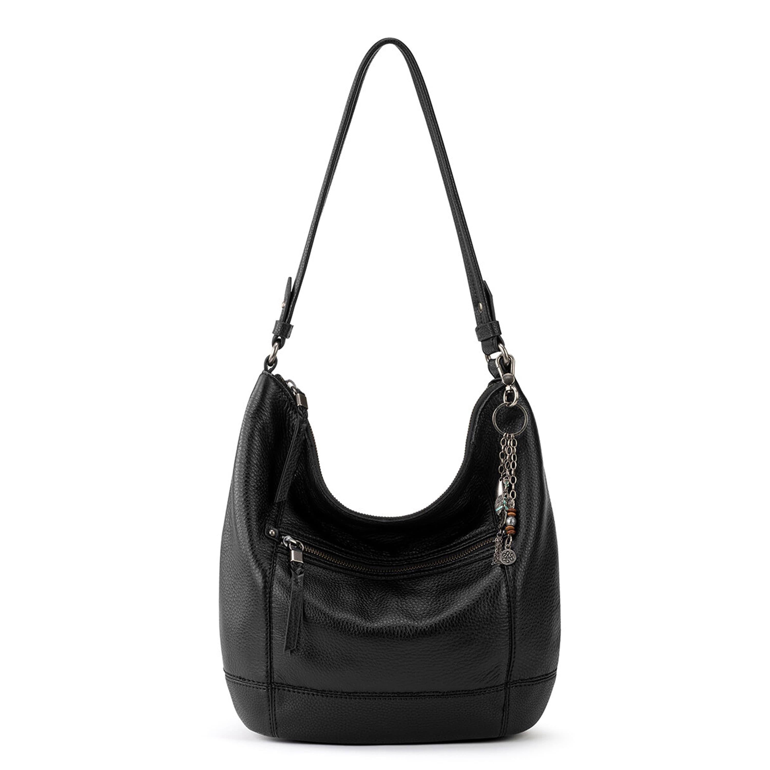Premium Sequoia Hobo Leather Handbag - Genuine Leather, Black - Stylish & Durable for Work, Travel & Everyday Use