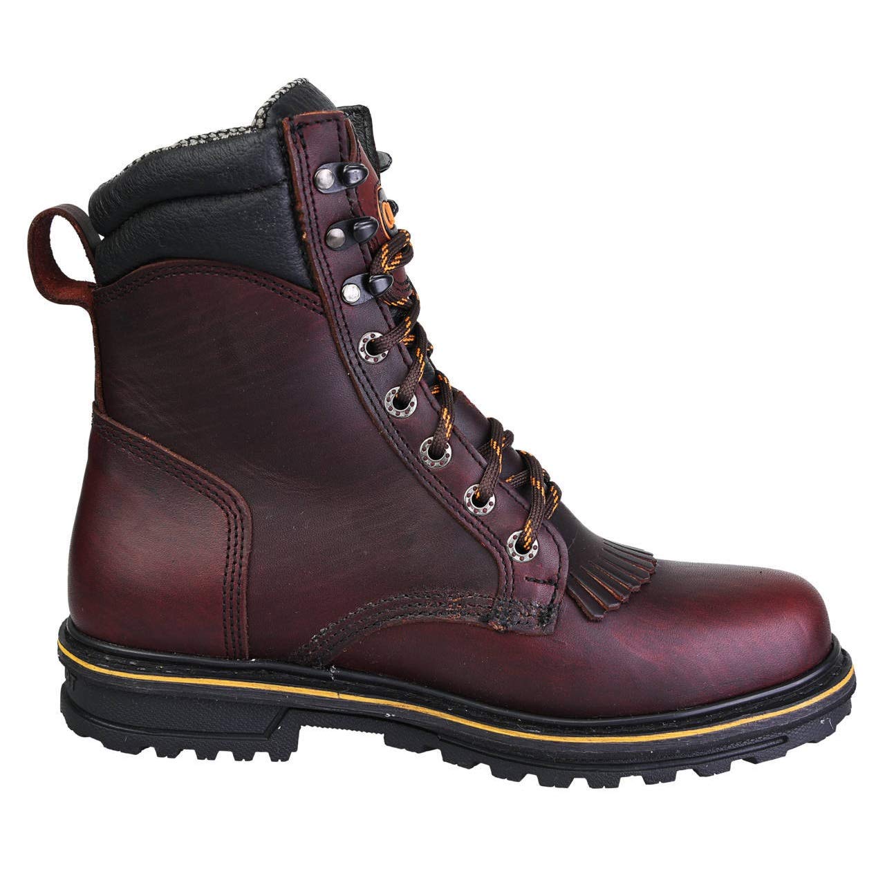 CEBU Men's 8-Inch Laser Safety Work Boots - ANSI Certified Steel Toe Protection for Construction & Industrial Workplaces