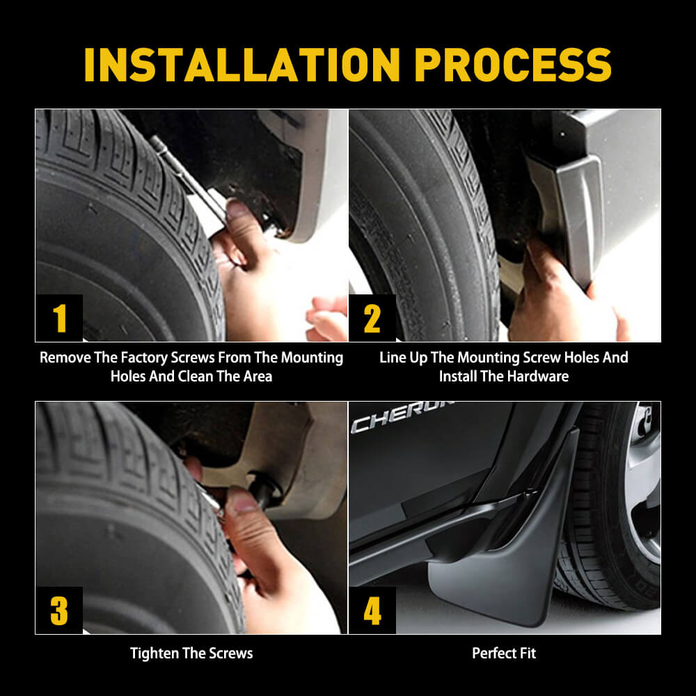 11-20 Jeep Grand Cherokee Mud Flaps - Front & Rear Splash Guards for Off-Road & All-Weather Protection | Durable Auto Accessories for Adventure & Daily Driving
