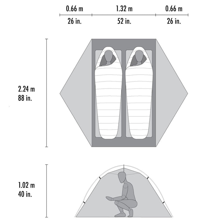 MSR Hubba Hubba LT 2-Person Lightweight Backpacking Tent - Ultralight for Hiking, Camping & Outdoor Adventures