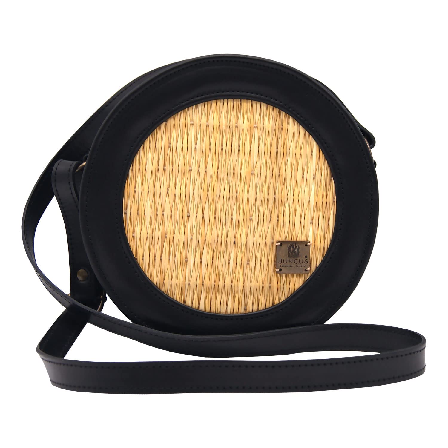 Handmade Wicker Round Straw Crossbody Bag for Women - Bohemian Beach Purse - Made in Portugal | Perfect for Summer Outings, Farmers Market & Vacation Accessories