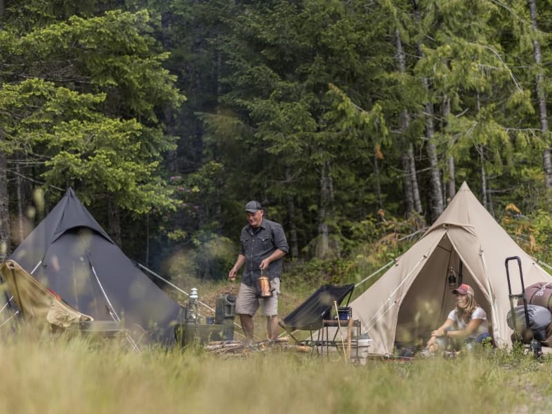 RX Pyramid Tent for Camping - 4 Person All-Season Waterproof Teepee Tent for Adults, Quick & Easy Setup, Durable Outdoor Shelter for Hiking, Backpacking & Family Camping Trips