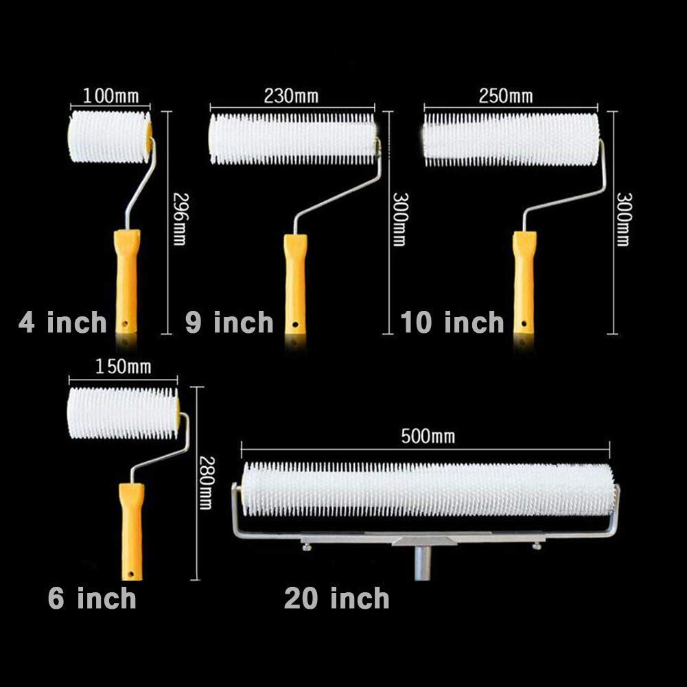 10 Inch Self-Leveling Cement Defoaming Spike Roller - Epoxy Flooring Tool for Bubble Removal - Perfect for Concrete Floors, Garage Coatings & DIY Home Renovation Projects