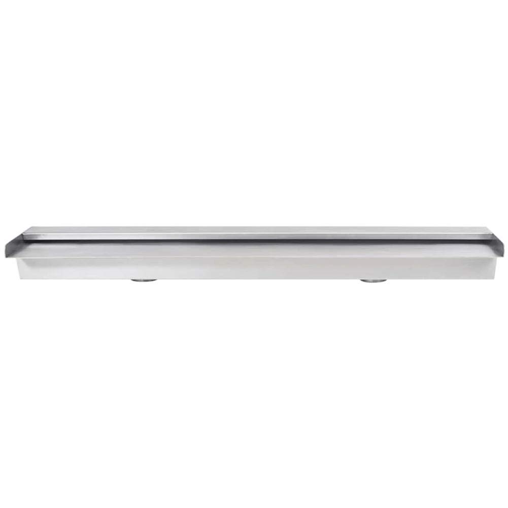 BLUECC Stainless Steel Rectangular Pool Fountain for In-Ground Pools | 35.4”x4.5”x3.1” Outdoor Waterfall Feature | Elegant Garden Water Fountain for Backyard, Patio & Poolside Decor