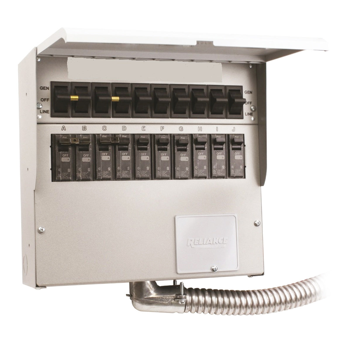 Reliance 510D 50 Amp 10 Circuit Indoor Transfer Switch - 120/240V Heavy Duty Power Transfer Panel for Home & RV Backup Power - Perfect for Emergency Generators, Solar Systems & Off-Grid Living