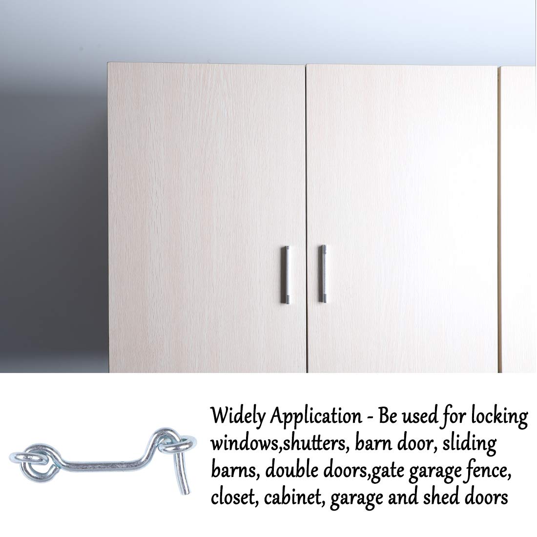 uxcell 20 Pack 2 Inch Cabin Hooks - Heavy Duty Eye Latch Hooks for Doors, Gates, Windows & Barn Doors - Durable Plating Finish - Perfect for Home, Office & Outdoor Use