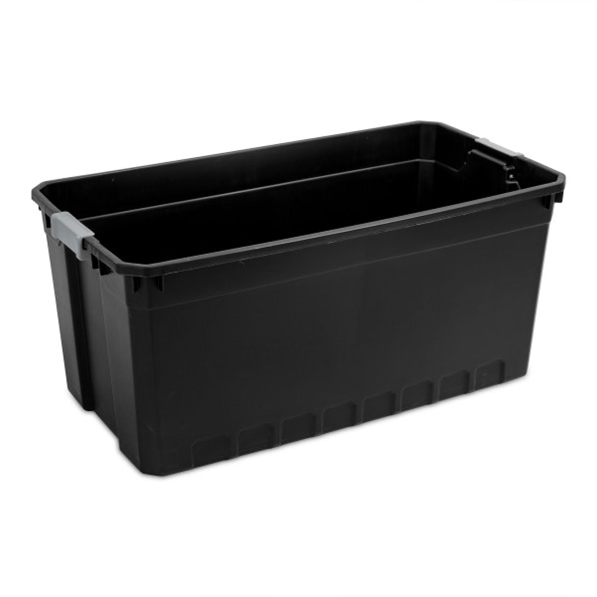 Sterilite 6-Pack 50 Gallon Black Plastic Storage Bins with Lids - Stackable Organizing Containers for Home, Garage & Office Storage Solutions