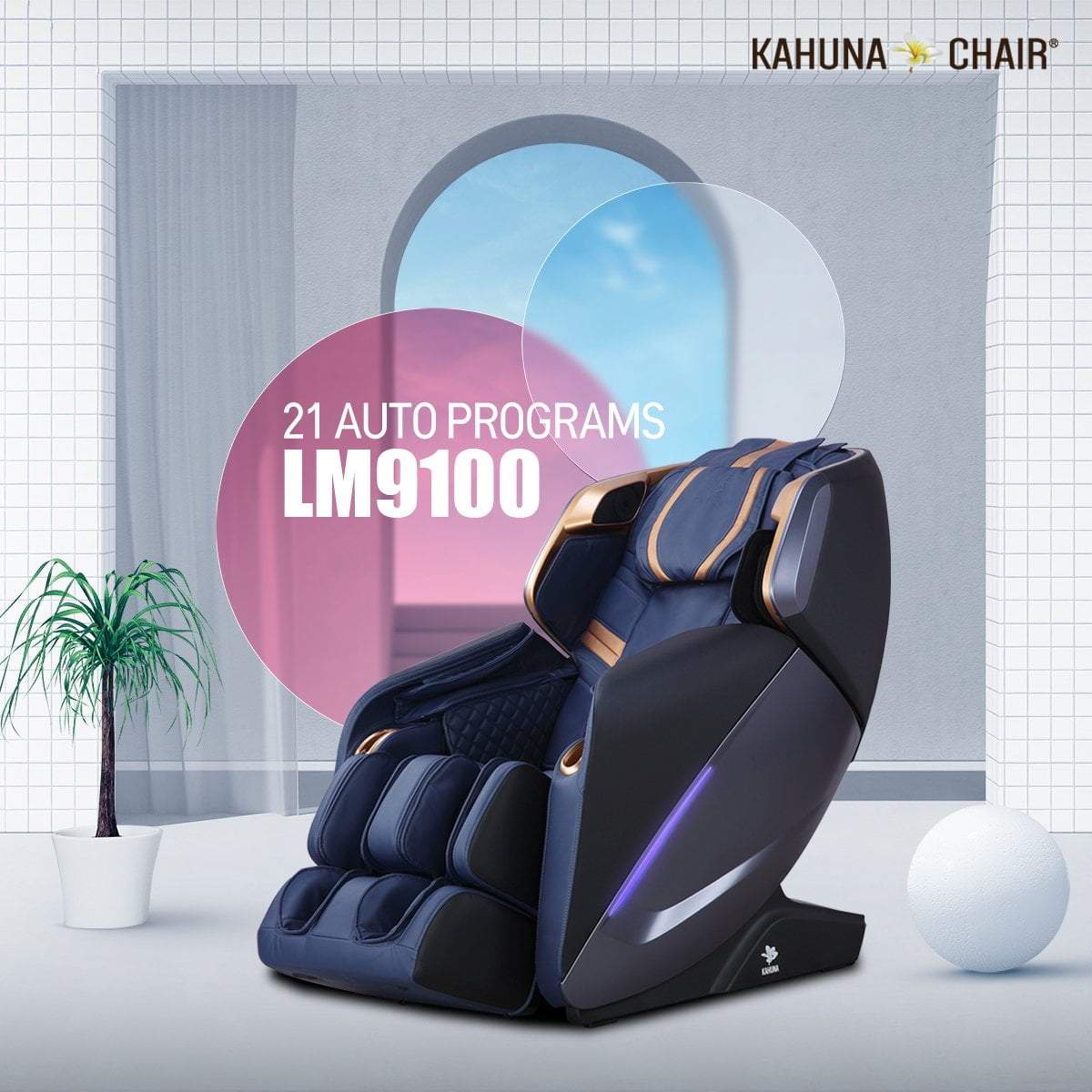 Kahuna LM 9100 4D Massage Chair with Zero Gravity & Full Body Air Compression - Perfect for Home, Office & Relaxation Therapy