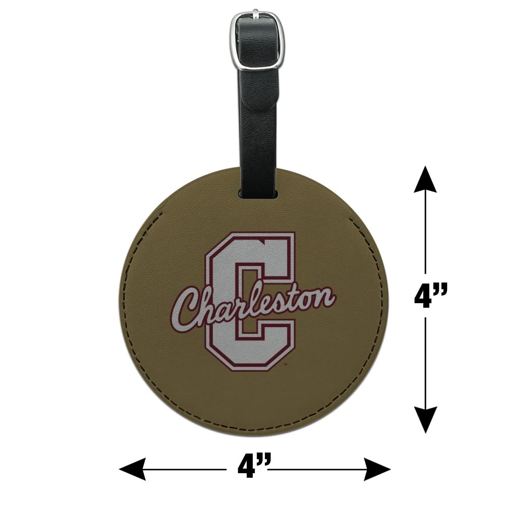 College of Charleston Themed Leather Luggage Tag - Personalized Carry-On ID Tag for Travel Bags | Perfect for Students, Alumni & Travel Enthusiasts