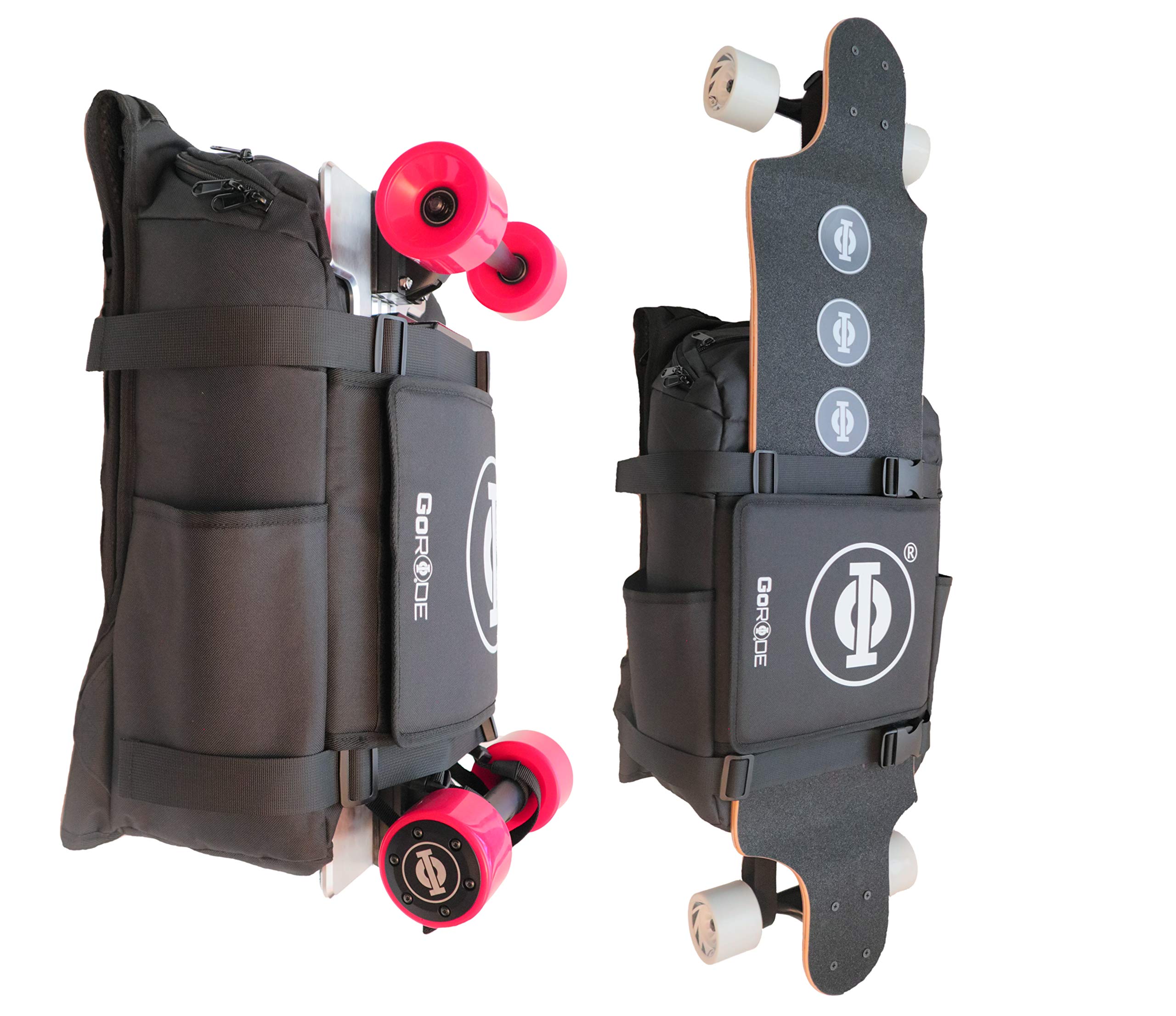 Electric Longboard Skateboard Backpack with Laptop Compartment - Waterproof & Durable E-Board Carrier Bag for Commuting, Campus & Outdoor Adventures