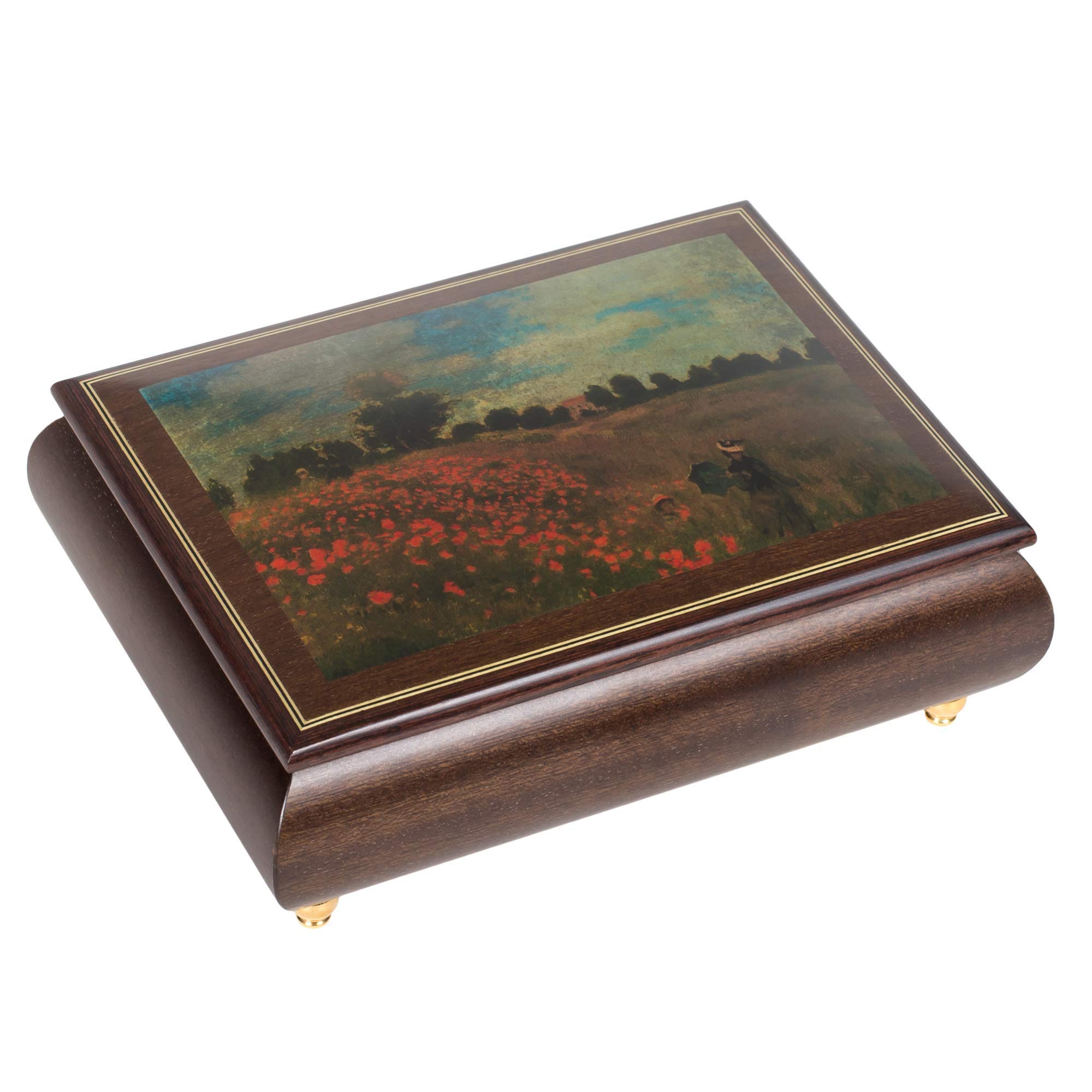 Monet Poppy Field Art Music Box - Handcrafted Jewelry Box with Customizable Tunes | Perfect Gift for Art Lovers & Home Decor