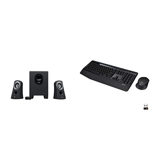 Logitech Z313 2.1 Channel Multimedia Speaker System with Subwoofer & MK345 Wireless Keyboard and Mouse Combo for PC, Laptop, Gaming, Home Office - Perfect for Music, Movies, and Work