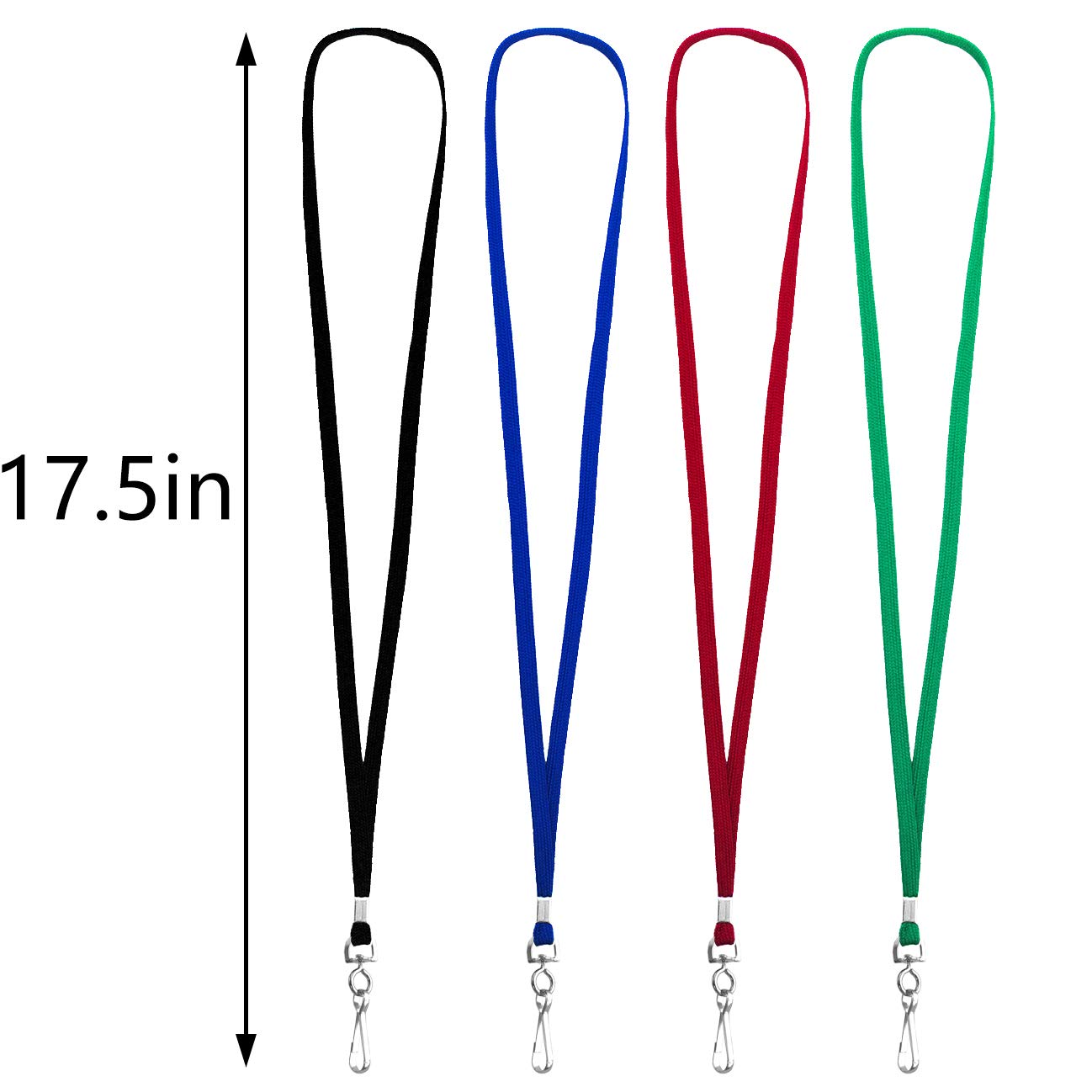 Beebel 100 Pack Black Lanyards with Swivel Hook - ID Badge Holders for Work & Events