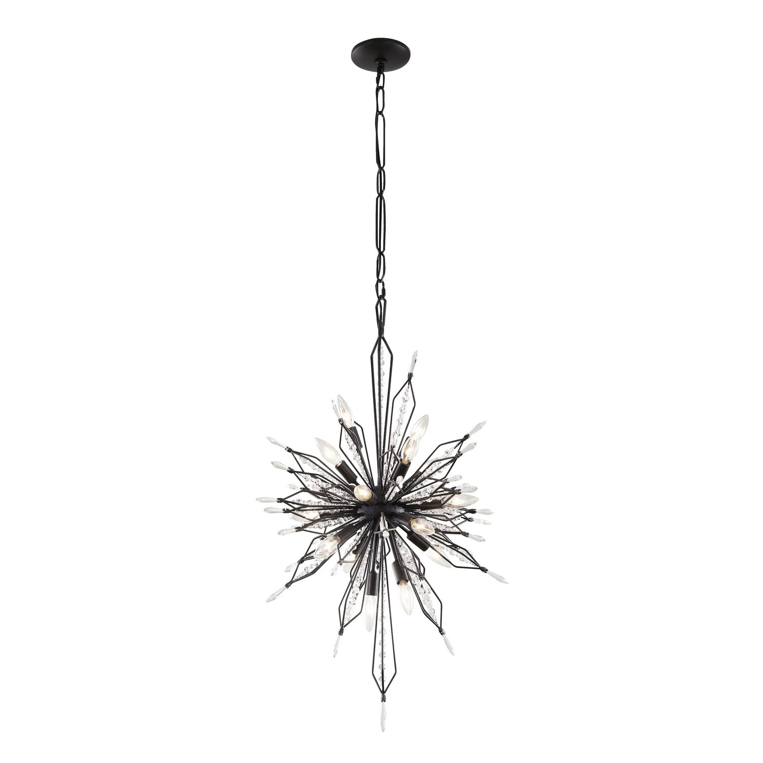 16-Light Modern Chandelier for Foyer Entryway - Elegant Crystal Ceiling Light Fixture for Dining Room, Living Room, or Bedroom