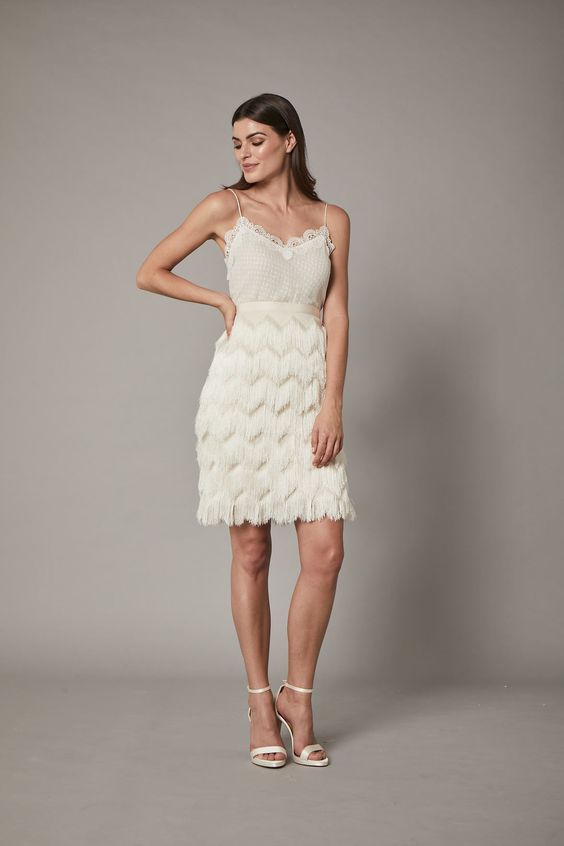 Catherine Deane Raya Tassel Skirt - Women's Elegant Flowy Maxi Skirt with Beaded Fringe for Boho Chic Style | Perfect for Beach Vacations, Music Festivals & Summer Parties