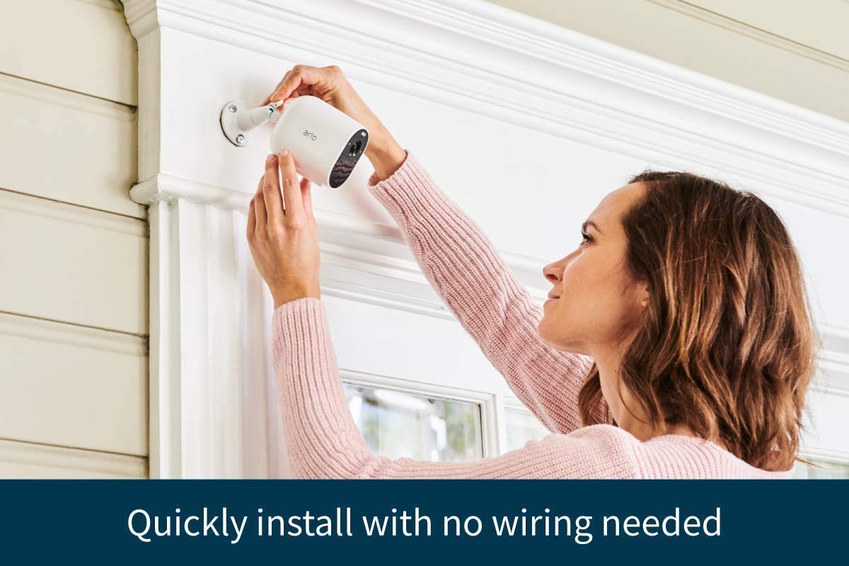 Arlo Essential Wire-Free Spotlight Camera - 1080p HD Security Camera with Night Vision, 2-Way Audio, Weatherproof for Outdoor/Indoor Use - Ideal for Home Security, Baby Monitoring & Pet Watching