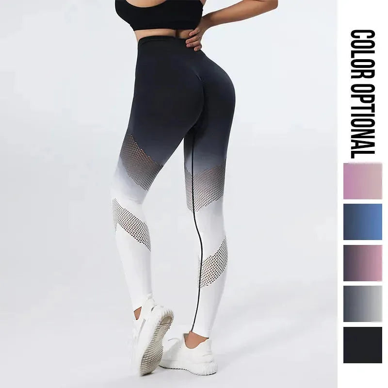 Women's High Waist Seamless Leggings - Gradient Yoga Pants for Running, Fitness, Gym & Cycling | Push Up Tummy Control Workout Leggings for Women | Perfect for Yoga, Pilates, Jogging & Daily Wear