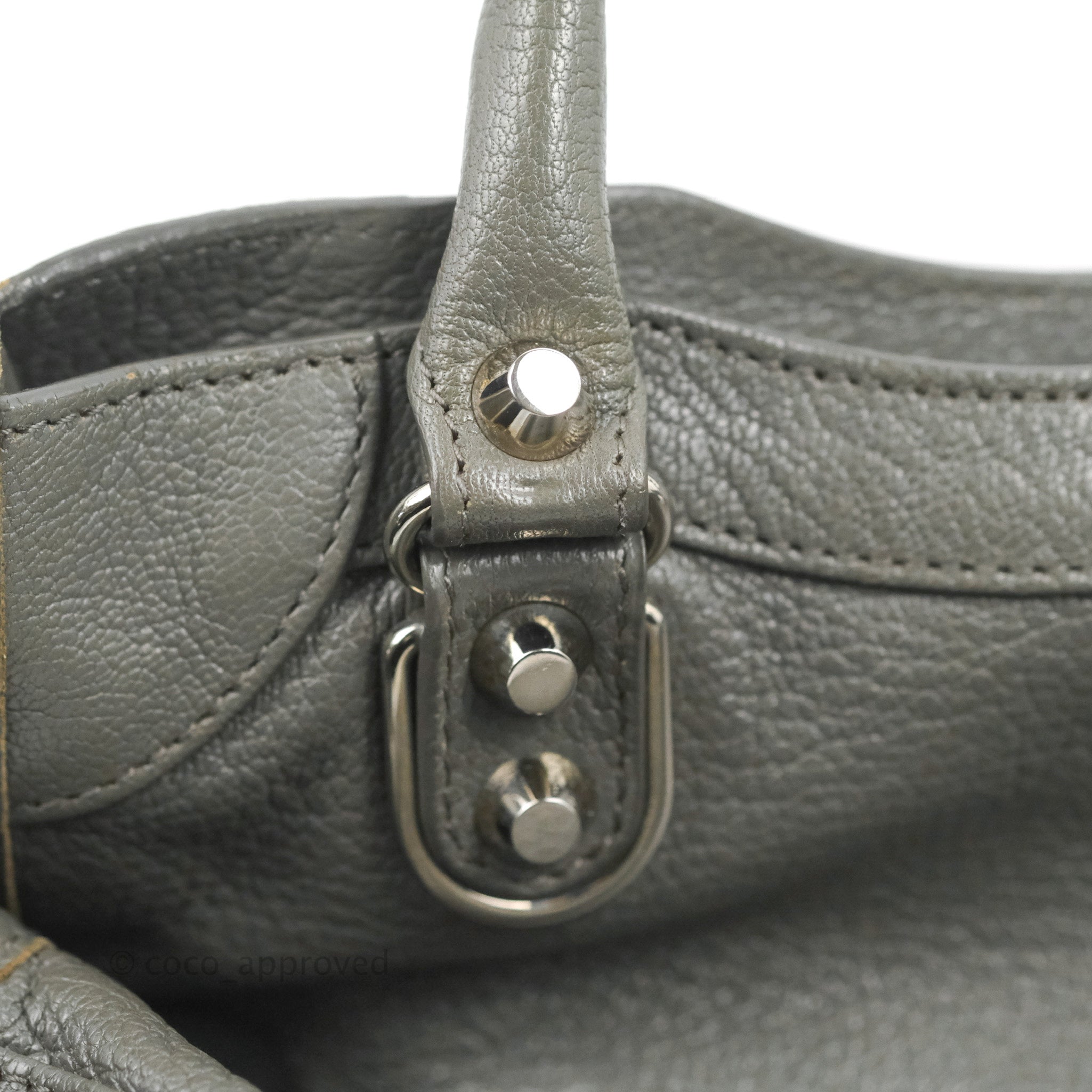 Balenciaga Classic Mini City Bag in Grey Aged Calfskin with Silver Hardware - Perfect for Everyday Use, Work, and Evening Outings