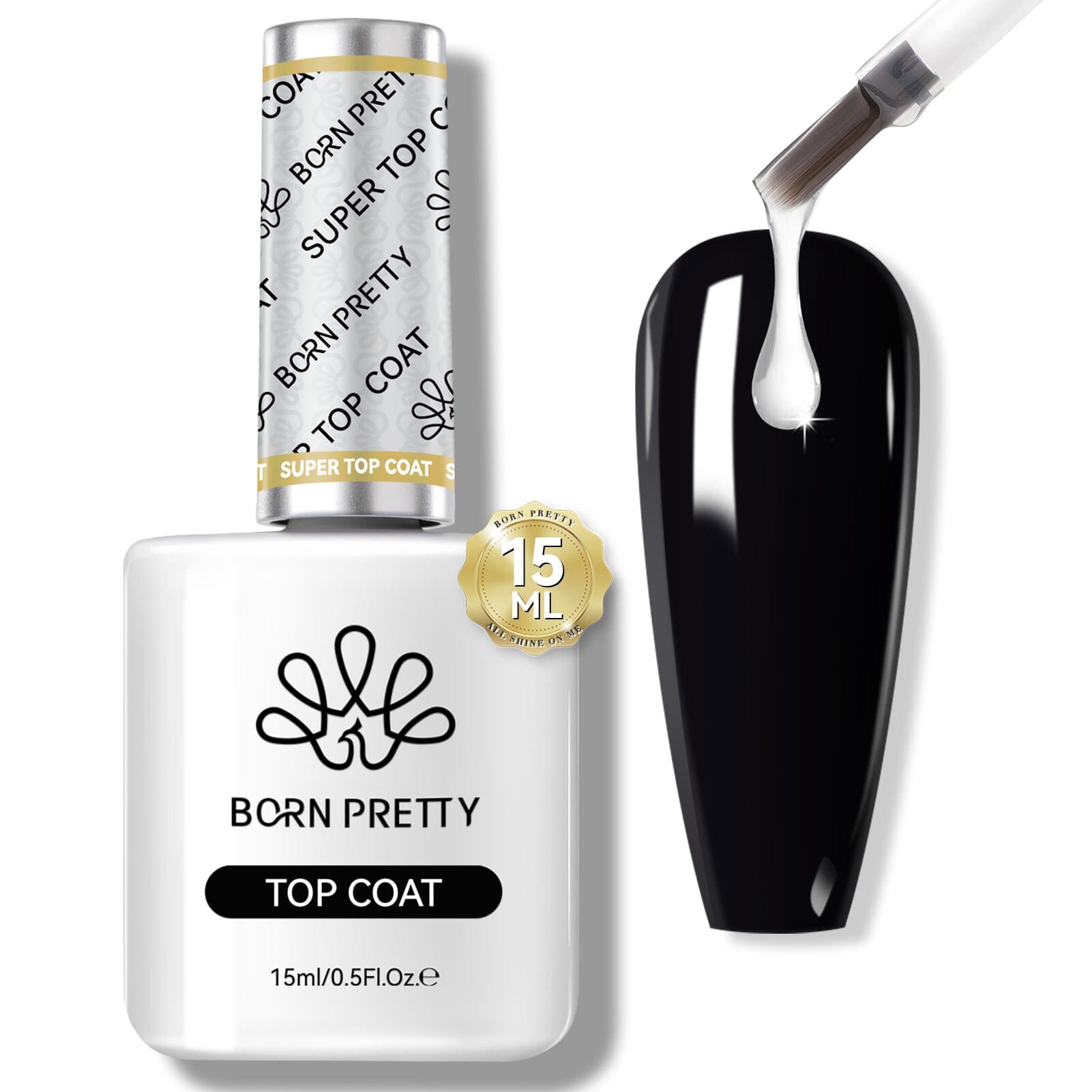 Premium 15ml Super Top Coat Nail Polish - Long-Lasting Shine & Protection for Manicures & Pedicures | Perfect for Salons, Home Use & Special Occasions