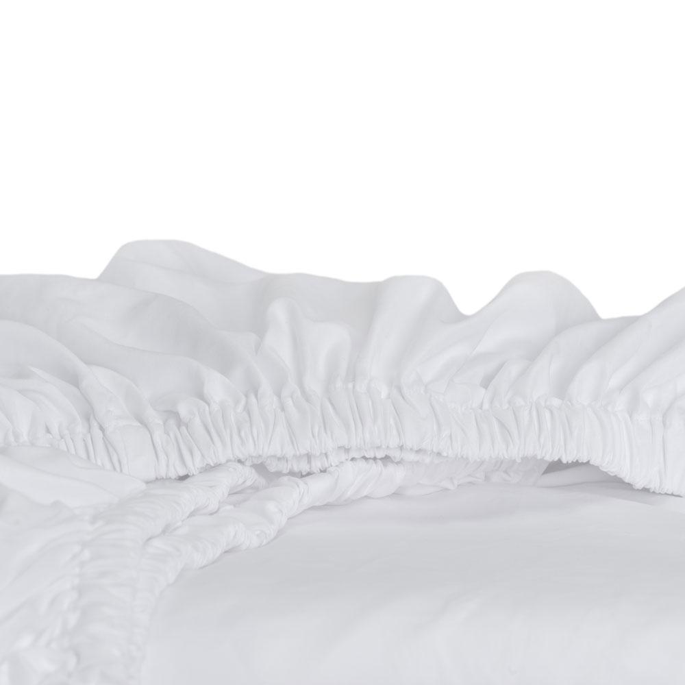 Luxury 4-Piece Full White Sheet Set - Soft 100% Cotton Bed Sheets for Queen Size Bed - Perfect for Home, Hotel & Guest Room Comfort