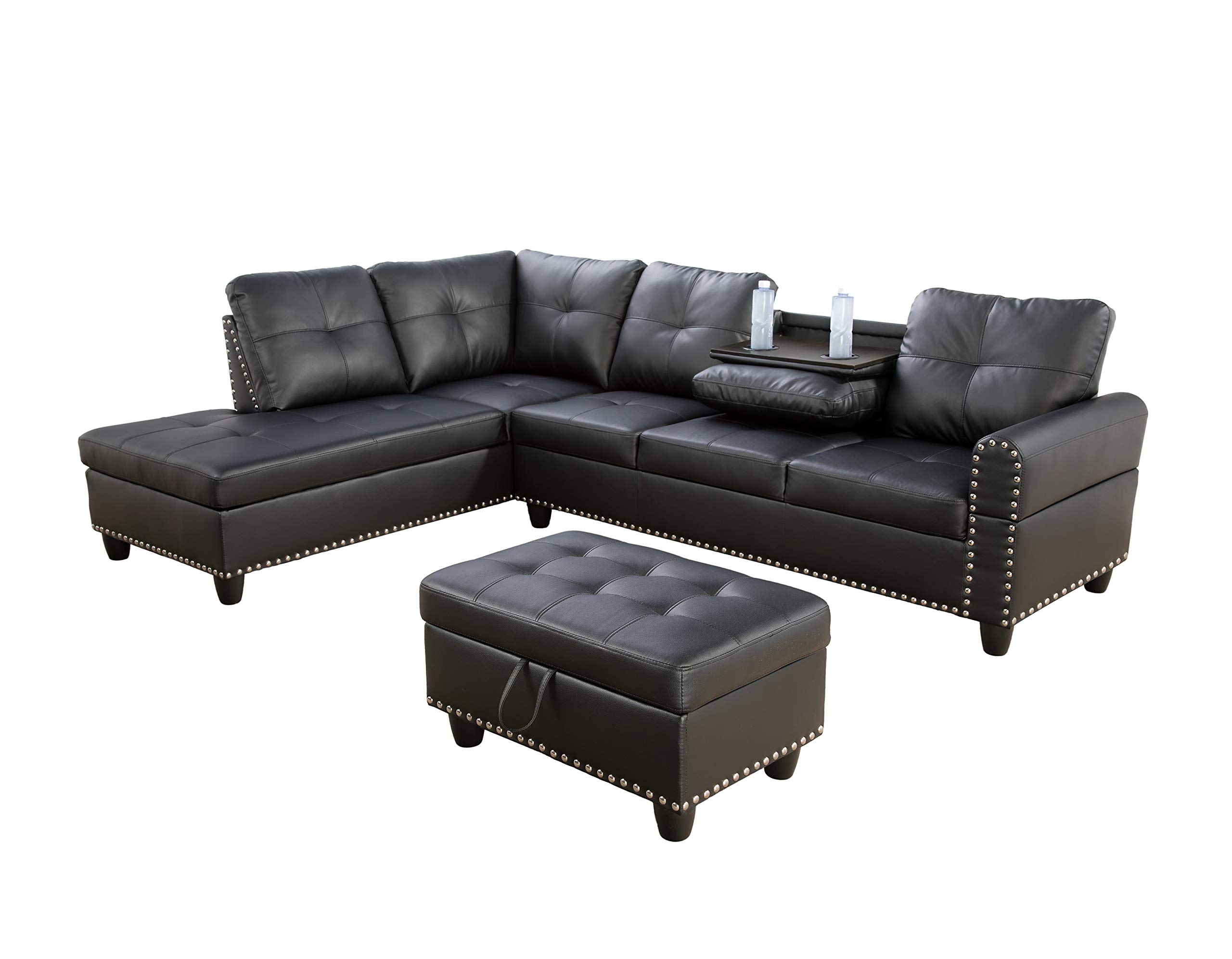 Star Home Living Modern Sectional Sofa with Ottoman - Comfortable L-Shaped Couch for Living Room, Family Room & Small Spaces