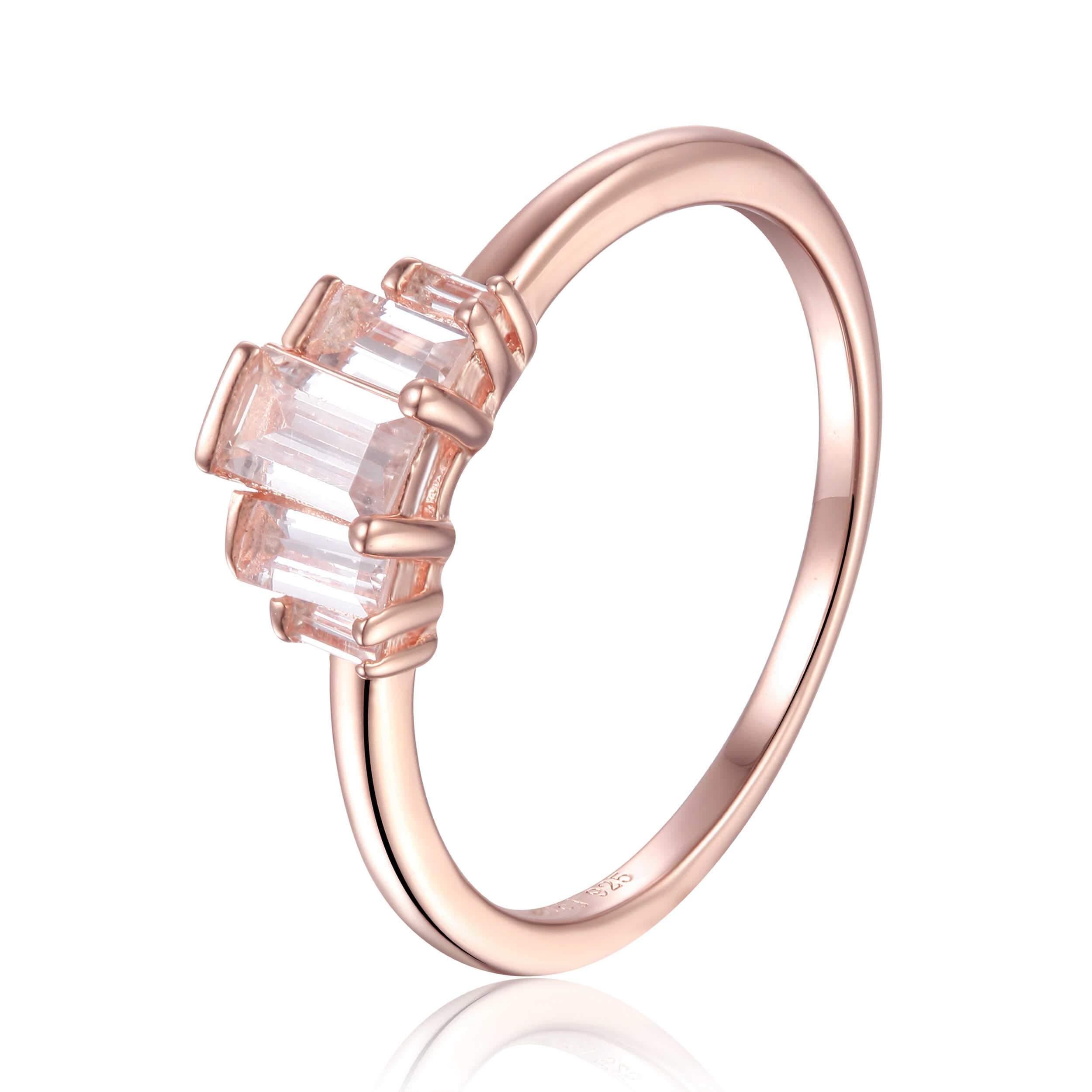 White Topaz Baguette Cluster Ring – Elegant Sterling Silver Women's Jewelry for Wedding, Anniversary & Special Occasions