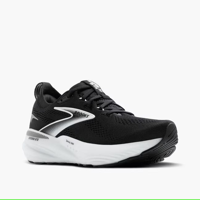 Brooks Men's Glycerin GTS 22 Running Shoes - Black/Grey/White | Cushioned Support for Long Distance Running & Daily Training