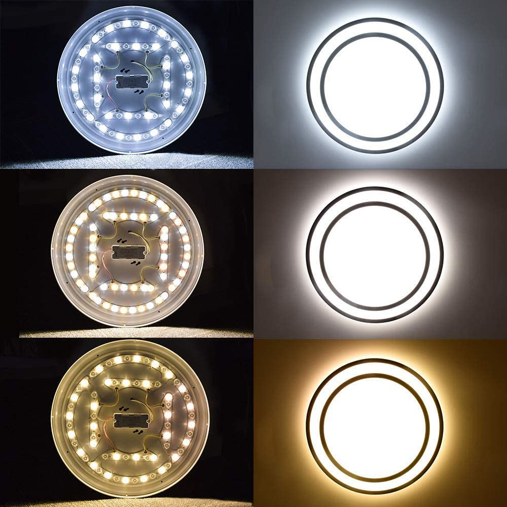 Depuley 48W Dimmable LED Ceiling Light Fixture - 20 Inch Round Flush Mount with Remote Control, 3 Color Changing Lights for Dining Room, Living Room, Bedroom, Office & Hotel - Perfect for Modern Home and Commercial Spaces
