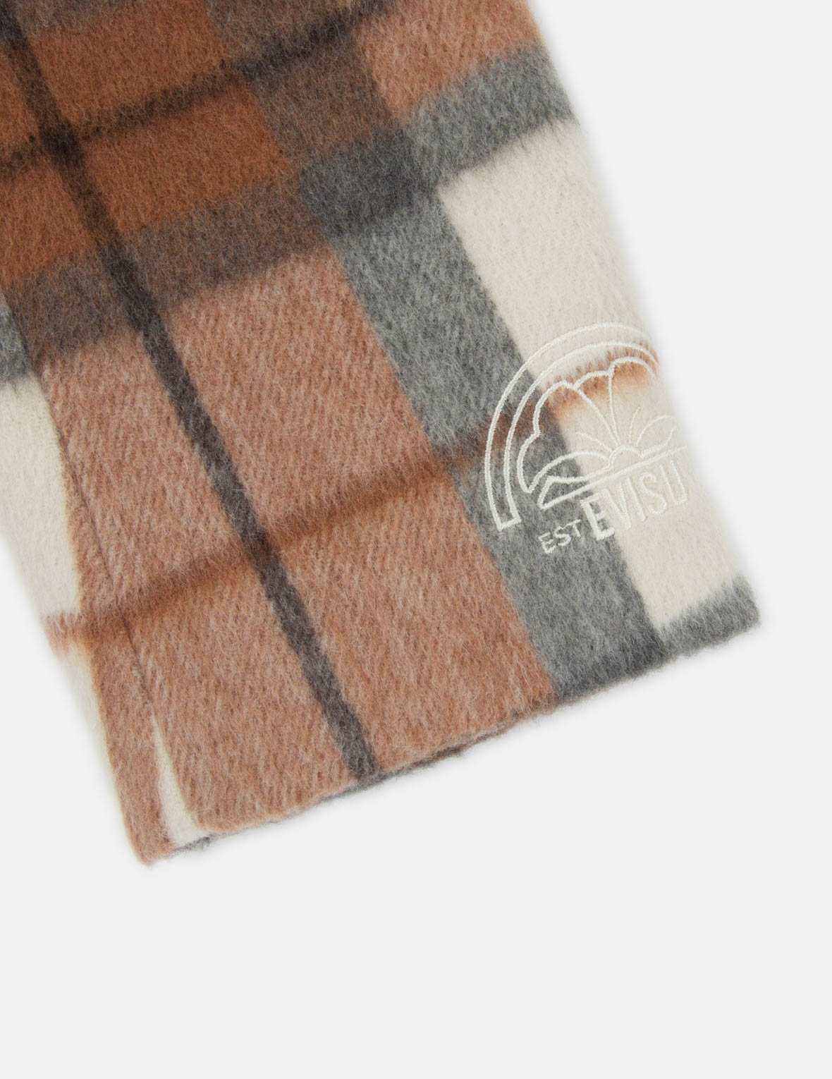 Seagull Embroidery Checked Wool Blend Coat - Women's Winter Fashion Jacket for Outdoor & Office Wear