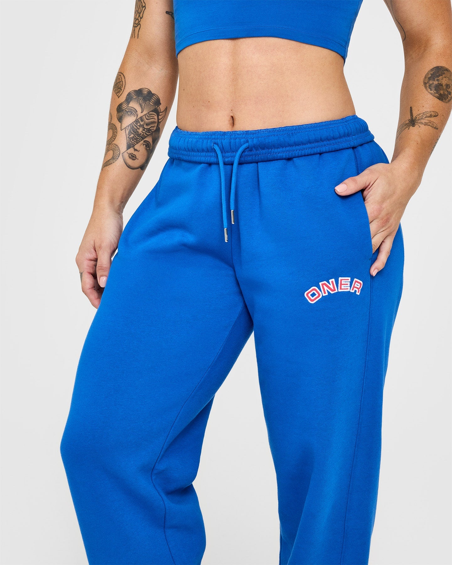 Oasis Blue Graphic Print Joggers for Women - Soft & Comfortable Lounge Pants for Yoga, Running, and Casual Wear