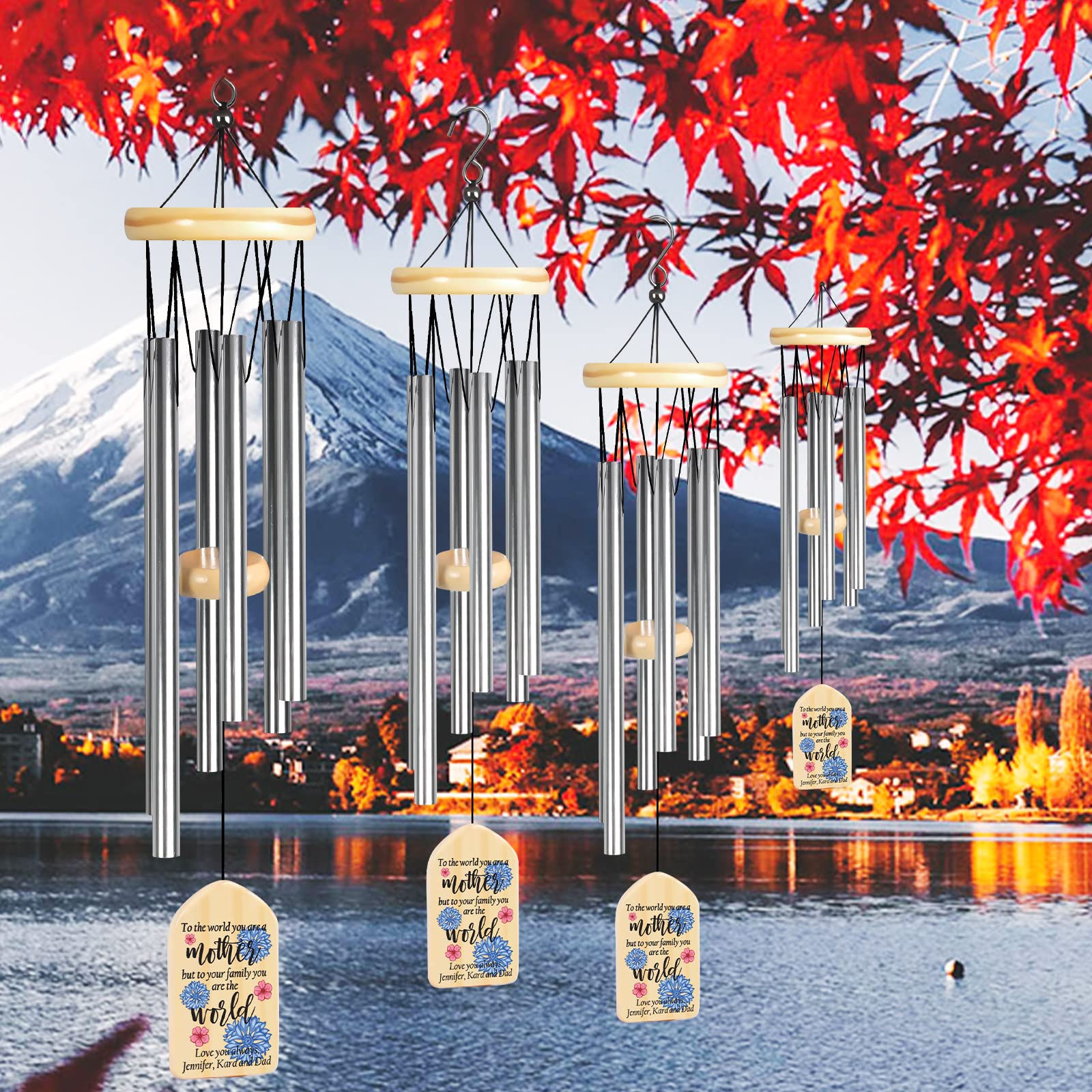 Personalized Wind Chimes for Mom - Thoughtful Gift from Daughter or Son - Perfect for Mother's Day, Birthday, Christmas & Thanksgiving - Ideal for Outdoor Garden, Patio Decor & Home Relaxation