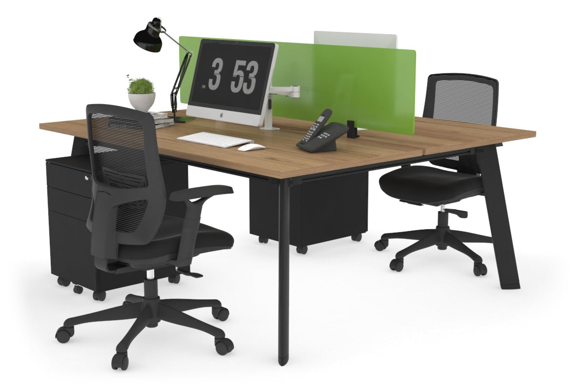 2 Person Workstation Black Frame - 1800L x 800W with Cable Management | Dual Desk for Office & Home Workspace | Perfect for Team Collaboration & Remote Work